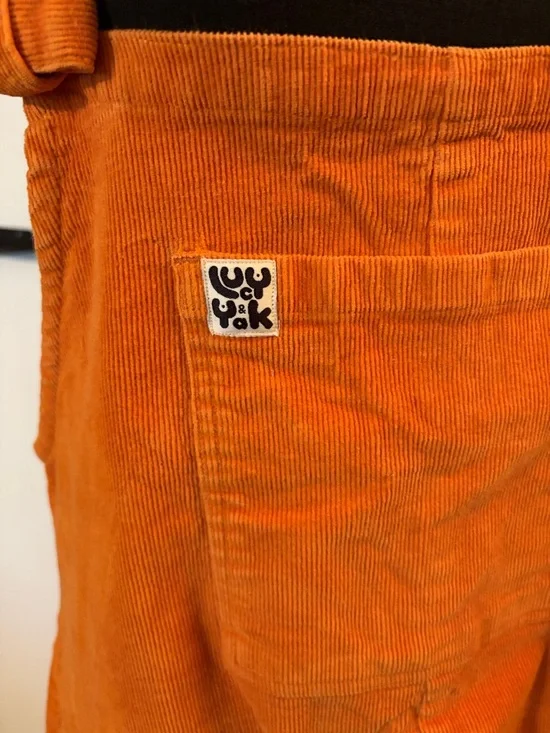 Lucy & Yak Orange Corduroy Dungarees Overalls - Picture 4 of 8